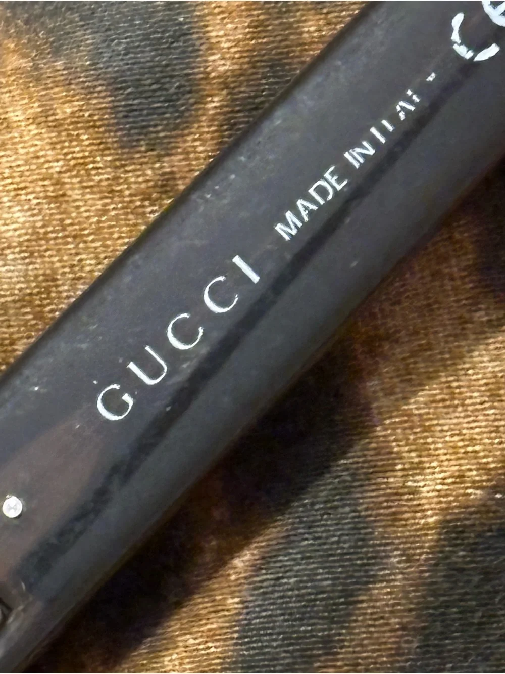 Gucci Rectangular Eyeglass Frames in Gunmetal and Black
